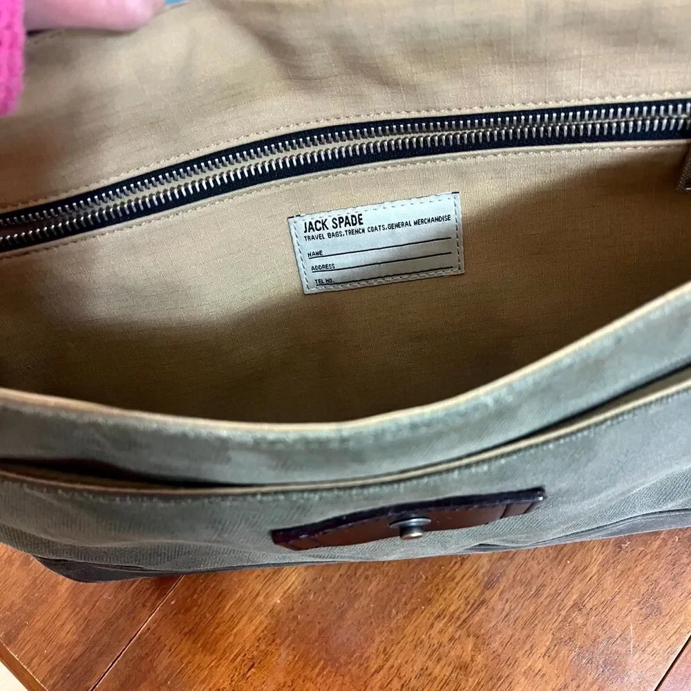 Jack Spade New York Heavyweight Canvas Travel Bag Green Color